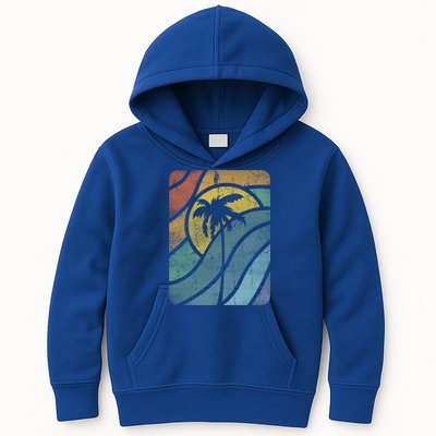 Vintage Summer Vacation Vibes Tee Sunset Sunrise Palms Vacay Great Gift Kids Hoodie