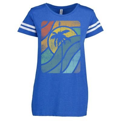 Vintage Summer Vacation Vibes Tee Sunset Sunrise Palms Vacay Great Gift Enza Ladies Jersey Football T-Shirt