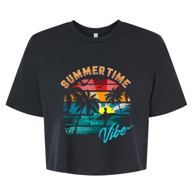 Vintage Summer Vibes Retro Summertime Design Bella+Canvas Jersey Crop Tee