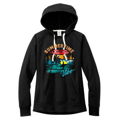 Vintage Summer Vibes Retro Summertime Design Women's Fleece Hoodie