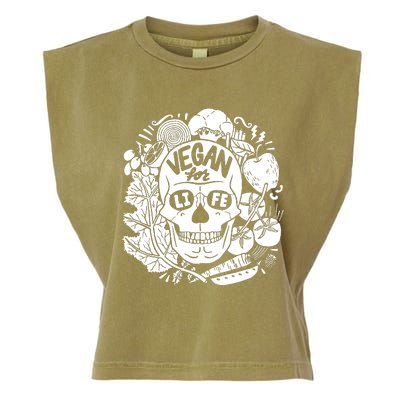 Vegan Skull Garment-Dyed Women's Muscle Tee