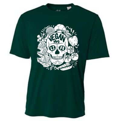 Vegan Skull Cooling Performance Crew T-Shirt