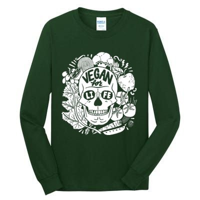 Vegan Skull Tall Long Sleeve T-Shirt