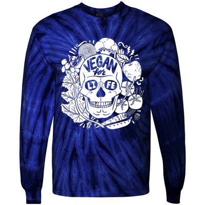 Vegan Skull Tie-Dye Long Sleeve Shirt