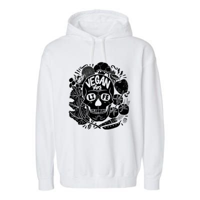 Vegan Skull Garment-Dyed Fleece Hoodie