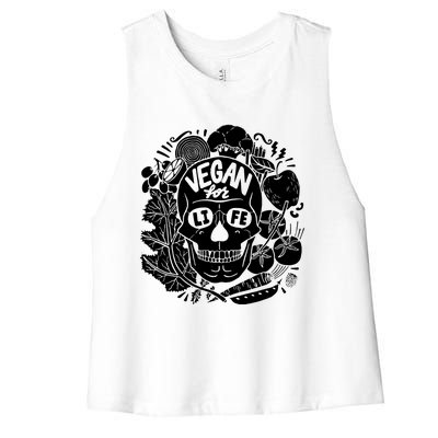 Vegan Skull Women's Racerback Cropped Tank