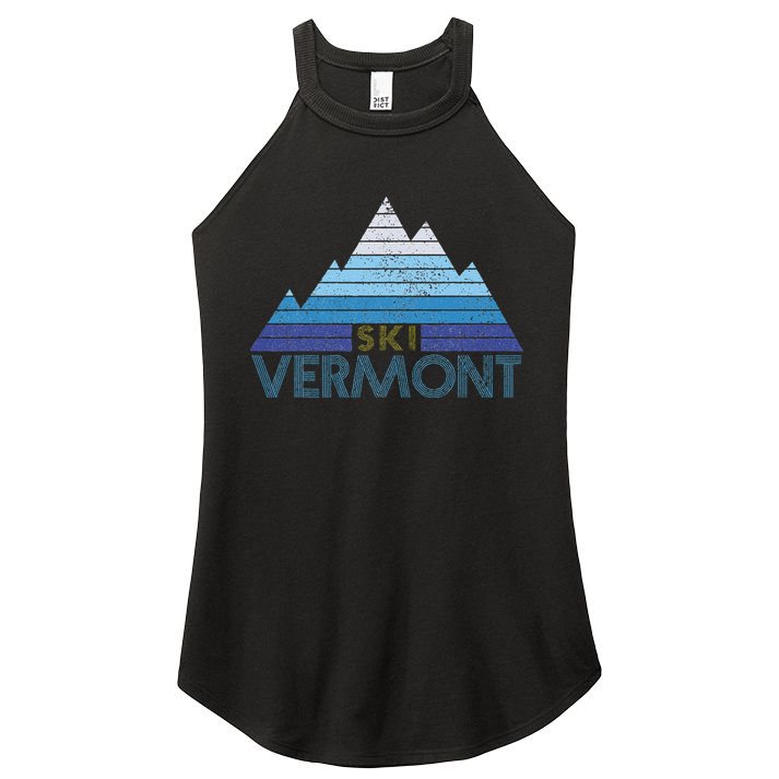 Vermont Ski Vintage Mountain Winter Sports Skiing Souvenir Women's Perfect Tri Rocker Tank