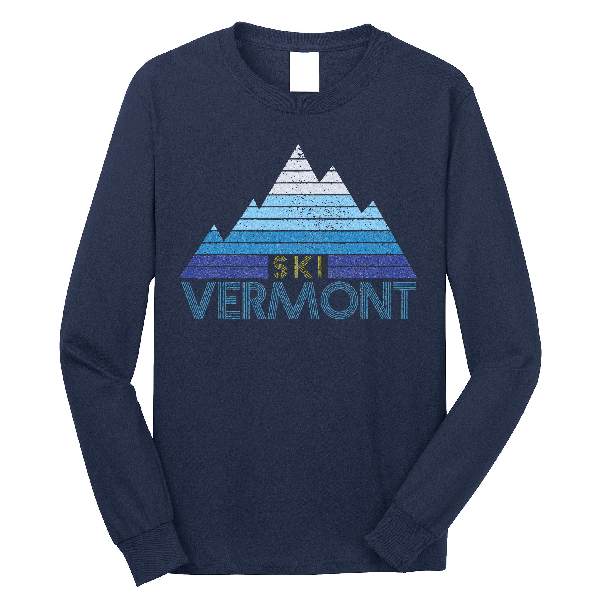 Vermont Ski Vintage Mountain Winter Sports Skiing Souvenir Long Sleeve Shirt