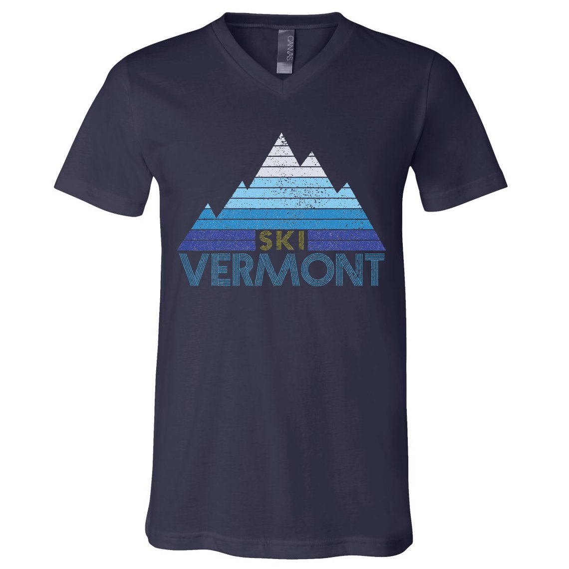 Vermont Ski Vintage Mountain Winter Sports Skiing Souvenir V-Neck T-Shirt