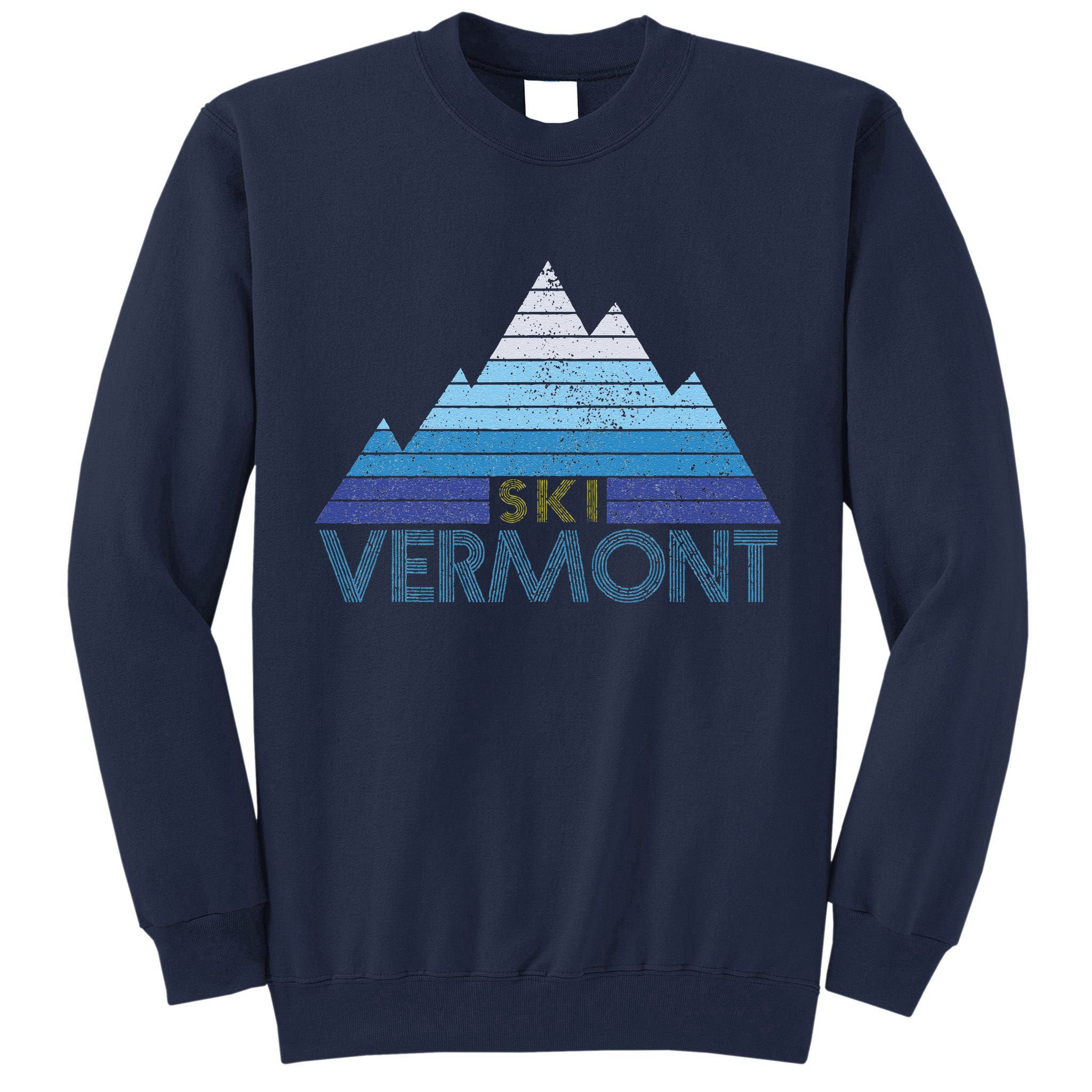 Vermont Ski Vintage Mountain Winter Sports Skiing Souvenir Tall Sweatshirt