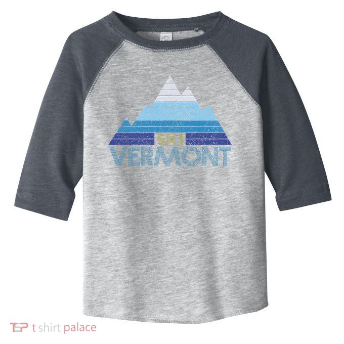 Vermont Ski Vintage Mountain Winter Sports Skiing Souvenir Toddler Fine Jersey T-Shirt