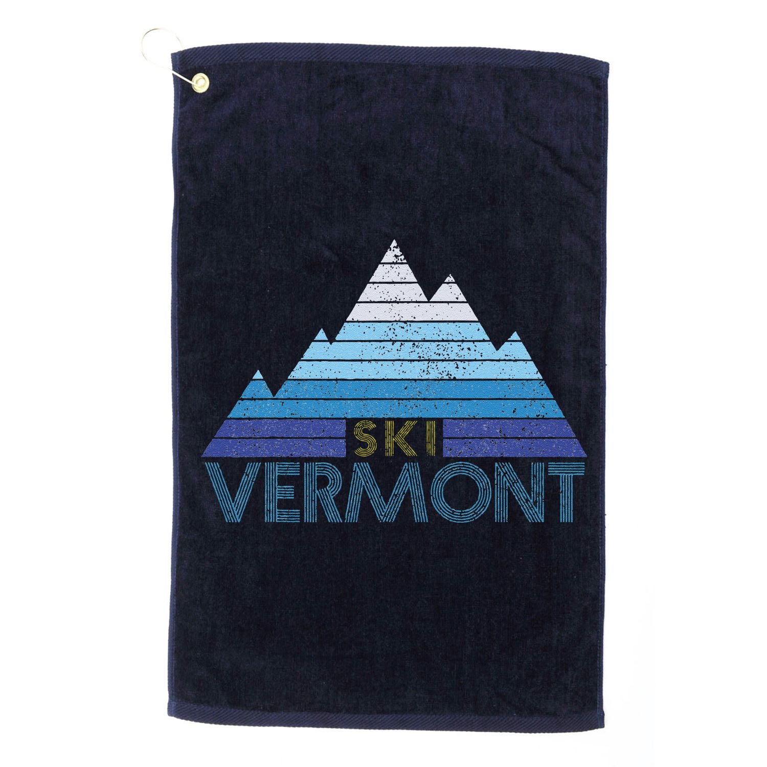 Vermont Ski Vintage Mountain Winter Sports Skiing Souvenir Golf Towel