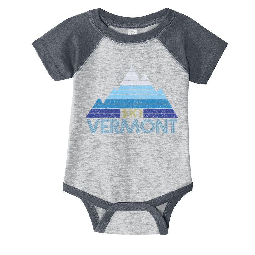 Vermont Ski Vintage Mountain Winter Sports Skiing Souvenir Infant Baby Jersey Bodysuit