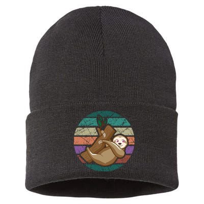 Vintage Sloth Sustainable Knit Beanie