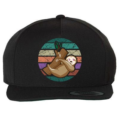 Vintage Sloth Wool Snapback Cap