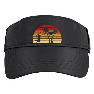 Vintage Sunset Volleyball Gift For Volleyball Players Adult Drive Performance Visor