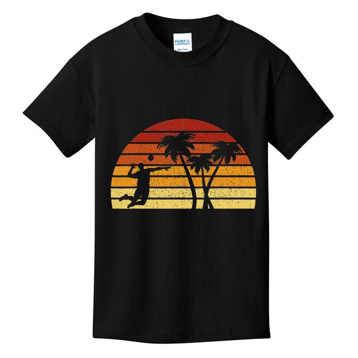 Vintage Sunset Volleyball Gift For Volleyball Players Kids T-Shirt