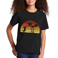 Vintage Sunset Volleyball Gift For Volleyball Players Kids T-Shirt