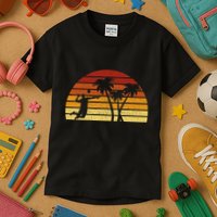 Vintage Sunset Volleyball Gift For Volleyball Players Kids T-Shirt