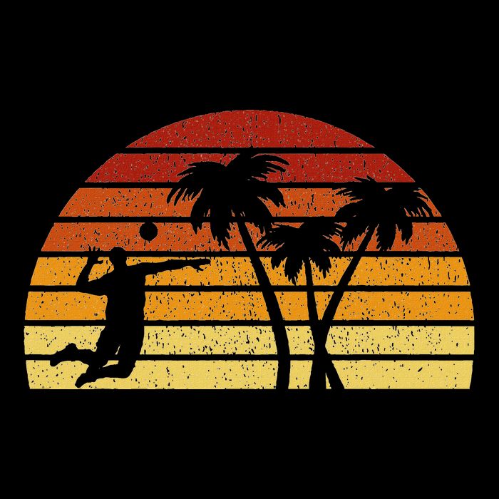Vintage Sunset Volleyball Gift For Volleyball Players Kids T-Shirt