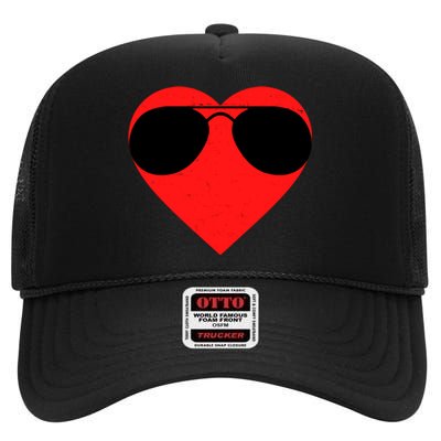 Valentines Shades High Crown Mesh Back Trucker Hat