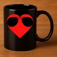 Valentines Shades 11oz C Handle Ceramic Mug