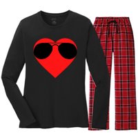 Valentines Shades Women's Long Sleeve Flannel Pajama Set 