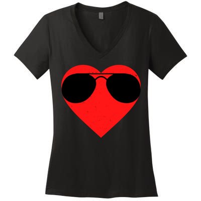 Valentines Shades Women's V-Neck T-Shirt