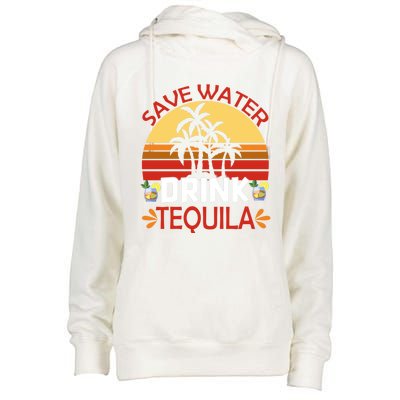 Vintage Save Water Tequila Mexico Beach Cinco De Mayo Funny Gift Womens Funnel Neck Pullover Hood