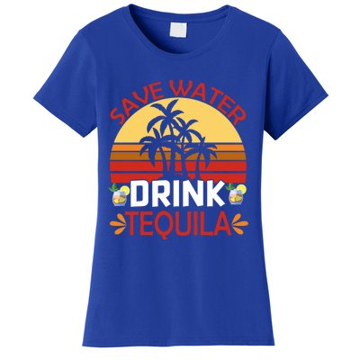 Vintage Save Water Tequila Mexico Beach Cinco De Mayo Funny Gift Women's T-Shirt