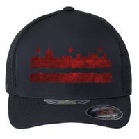 Vintage Skyline Washington Dc Flag Cities Usa Pride Flexfit Unipanel Trucker Cap