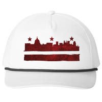 Vintage Skyline Washington Dc Flag Cities Usa Pride Snapback Five-Panel Rope Hat