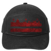 Vintage Skyline Washington Dc Flag Cities Usa Pride 7-Panel Snapback Hat