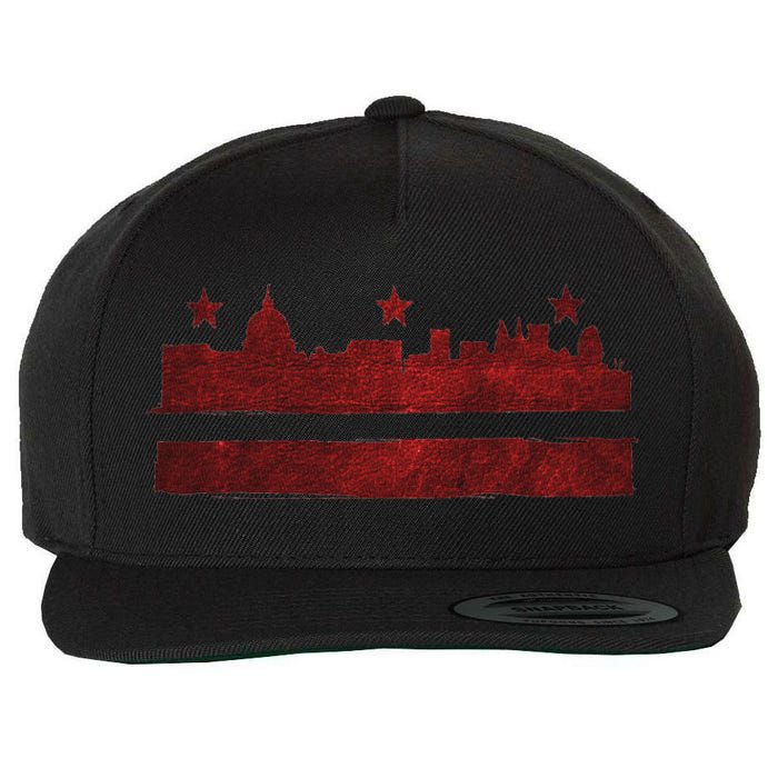 Vintage Skyline Washington Dc Flag Cities Usa Pride Wool Snapback Cap