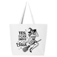 Vintage Sexy Witch Yes I Can Drive A Stick Halloween Costume 25L Jumbo Tote