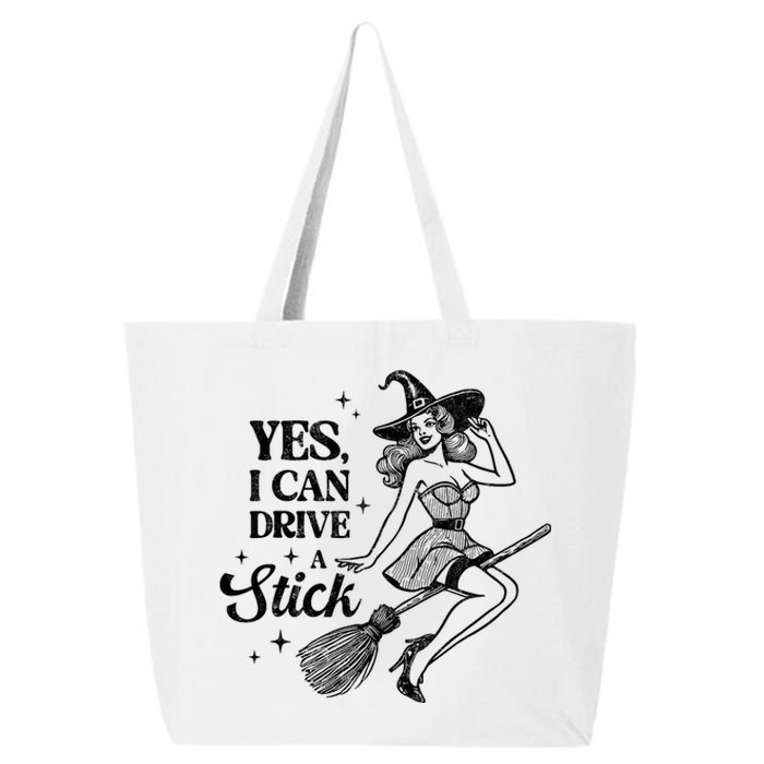 Vintage Sexy Witch Yes I Can Drive A Stick Halloween Costume 25L Jumbo Tote