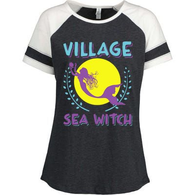 Village Sea Witch Mermaid Halloween Gift Enza Ladies Jersey Colorblock Tee