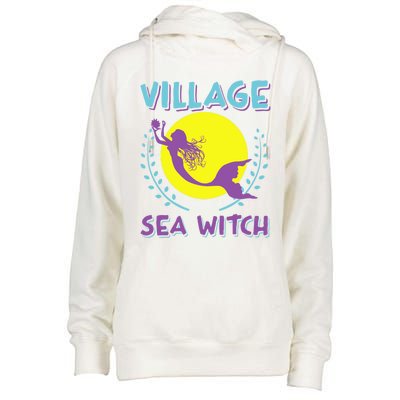 Village Sea Witch Mermaid Halloween Gift Womens Funnel Neck Pullover Hood