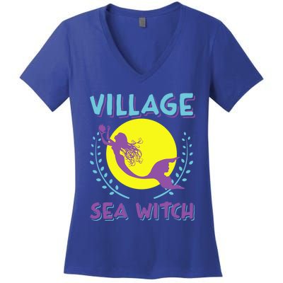 Village Sea Witch Mermaid Halloween Gift Women's V-Neck T-Shirt