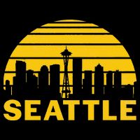 Vintage Seattle Washington Cityscape Womens T-Shirt