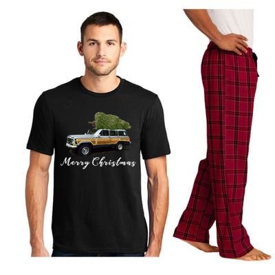 Vintage Surf Wagon Xmas Merry Christmas Tree On A Truck Pajama Set