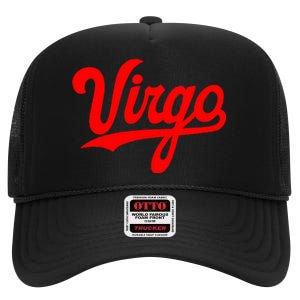 Virgo Season Women Zodiac Typography High Crown Mesh Back Trucker Hat