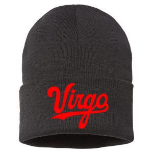 Virgo Season Women Zodiac Typography Sustainable Knit Beanie