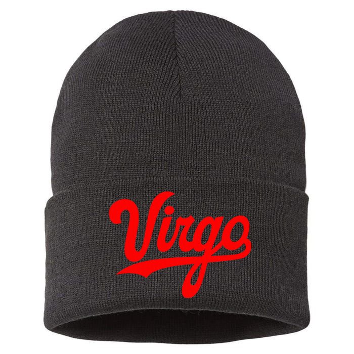 Virgo Season Women Zodiac Typography Sustainable Knit Beanie