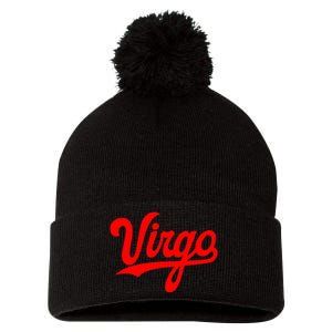 Virgo Season Women Zodiac Typography Pom Pom 12in Knit Beanie