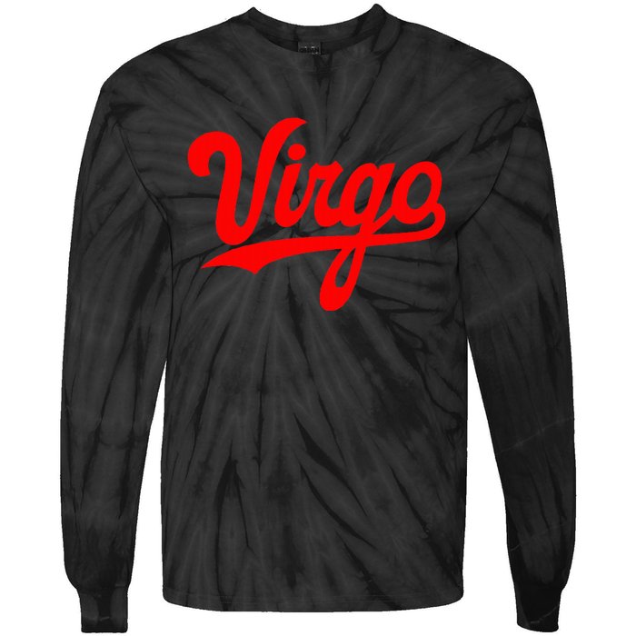 Virgo Season Women Zodiac Typography Tie-Dye Long Sleeve Shirt