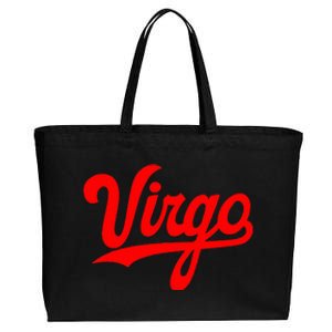 Virgo Season Women Zodiac Typography Cotton Canvas Jumbo Tote