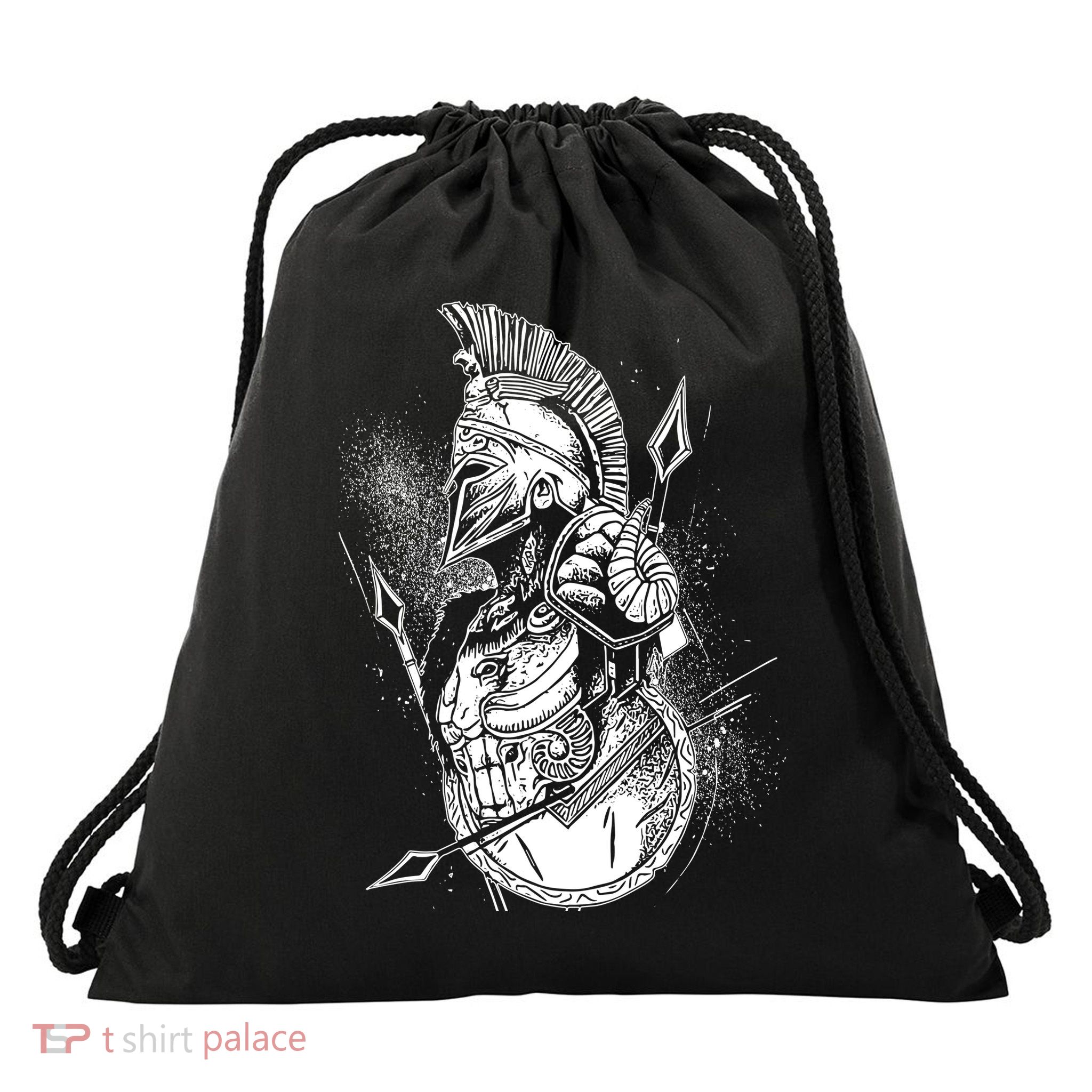 Vintage Spartan Warrior Drawstring Bag