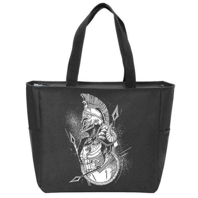 Vintage Spartan Warrior Zip Tote Bag