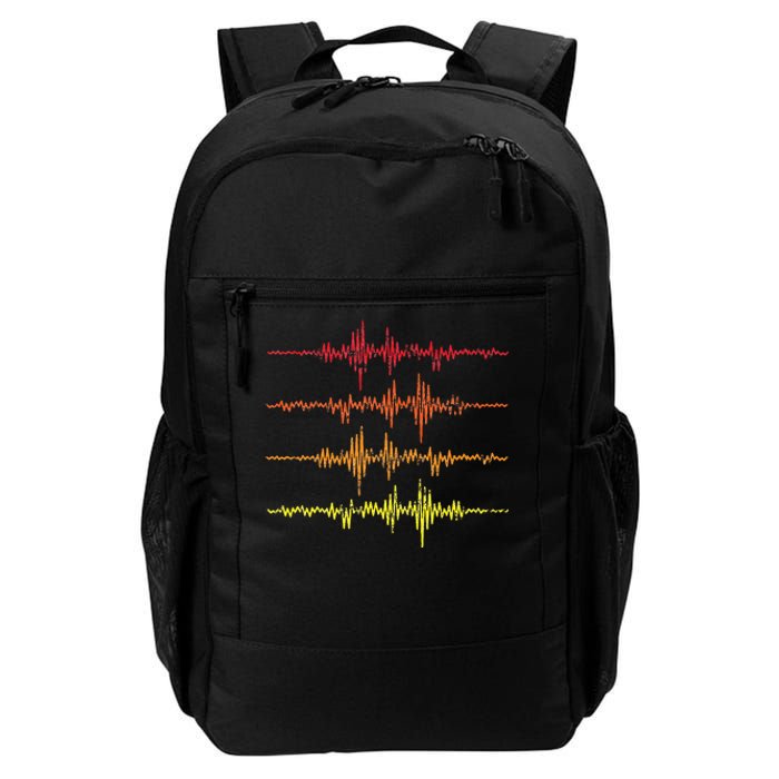 Vintage Sound Waves Music Audio Engineer Daily Commute Backpack